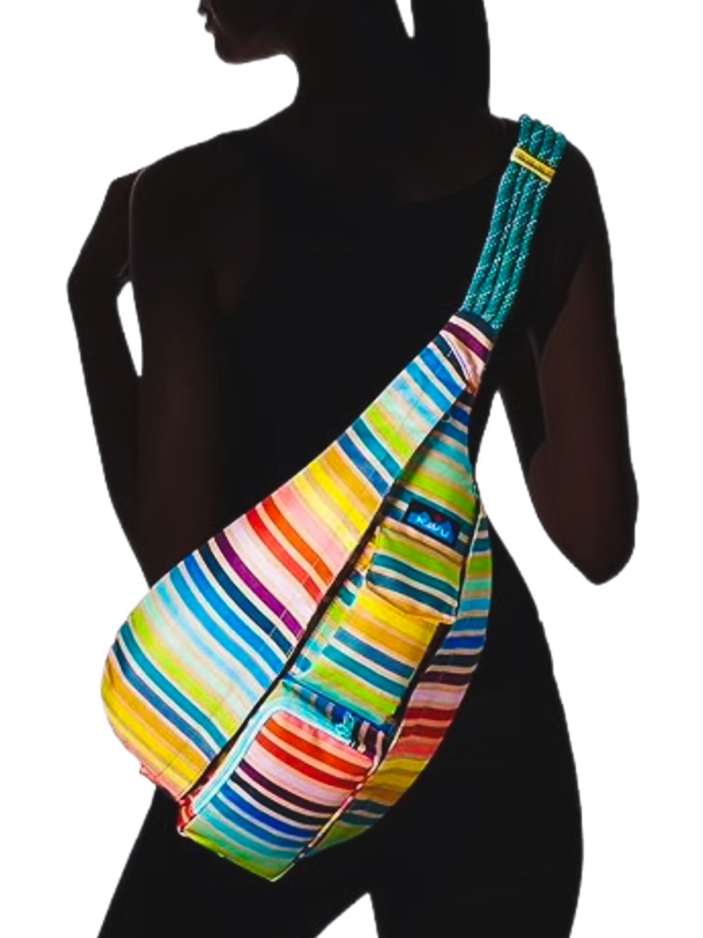 KAVU Rope Sling Bag Summer Stripe Water Resistant Crossbody Pack